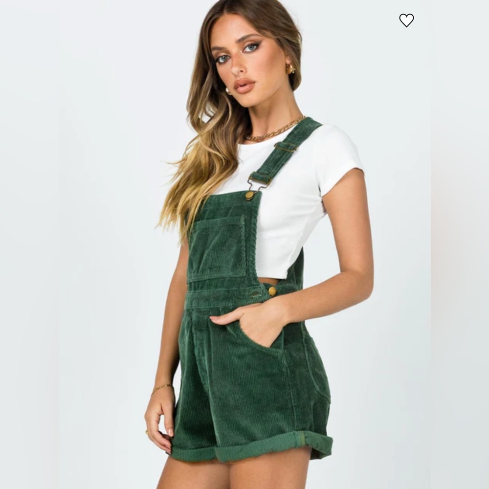 Princess Polly Emerald  Green Corduroy Overalls US size 2